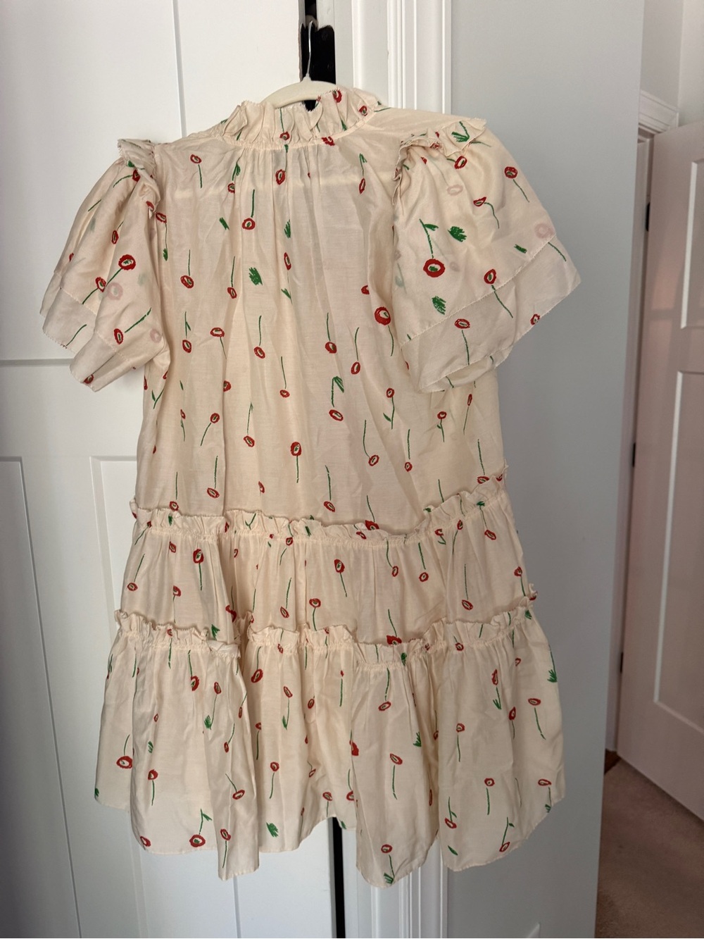 Hunter Bell Merritt Dress Floral Short Flutter sleeve tiered - Picture 6 of 6